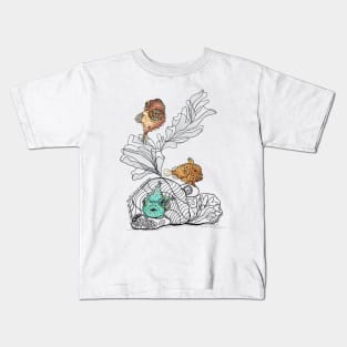 Three Pacific Spiny Lumpsuckers Doodle Kids T-Shirt